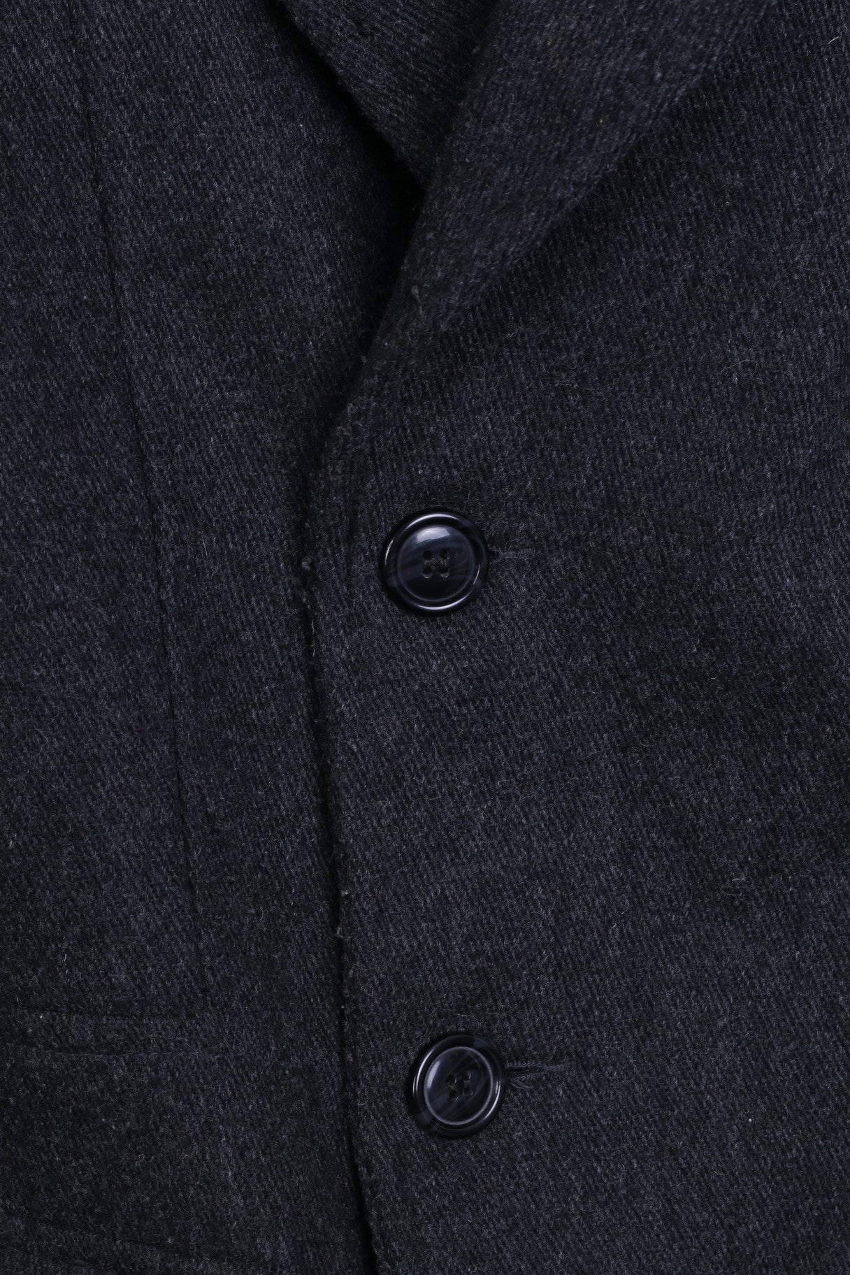 DISSIDENT Mens M Jacket Double Breasted Dark Grey Wool - RetrospectClothes