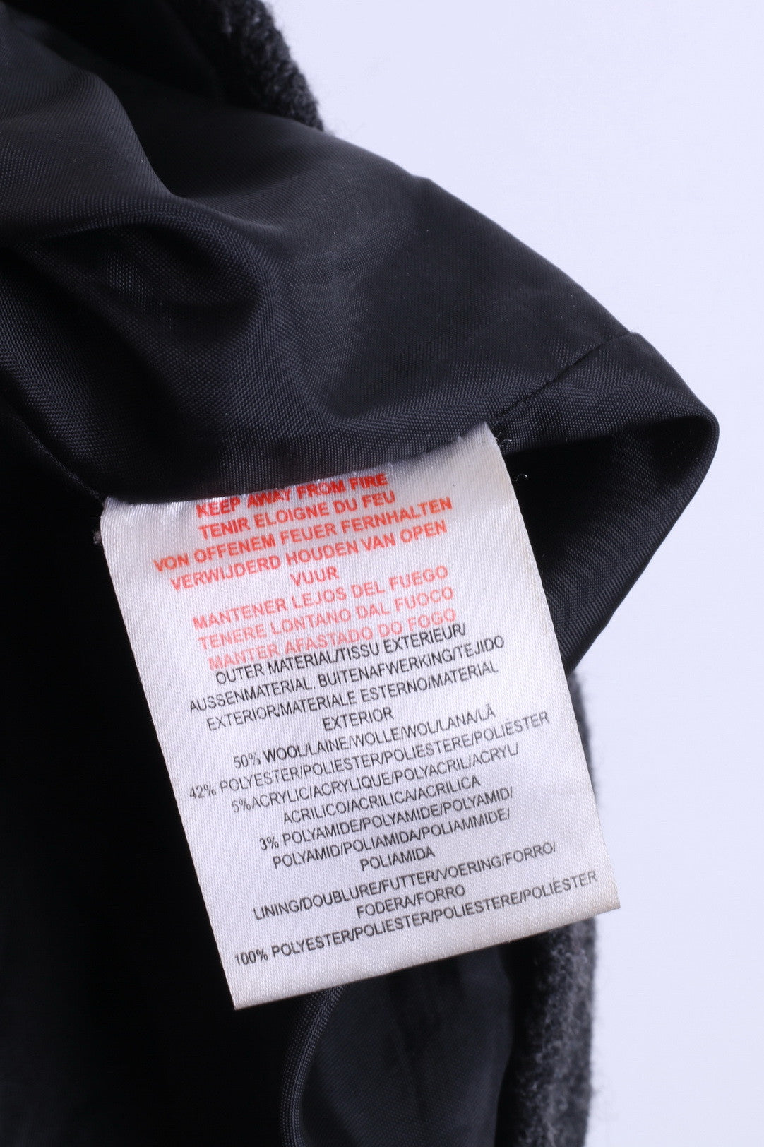 DISSIDENT Mens M Jacket Double Breasted Dark Grey Wool - RetrospectClothes