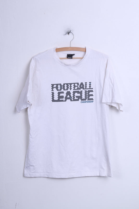 Mens XL T-Shirt White Cotton Crew Neck Football League Championship - RetrospectClothes