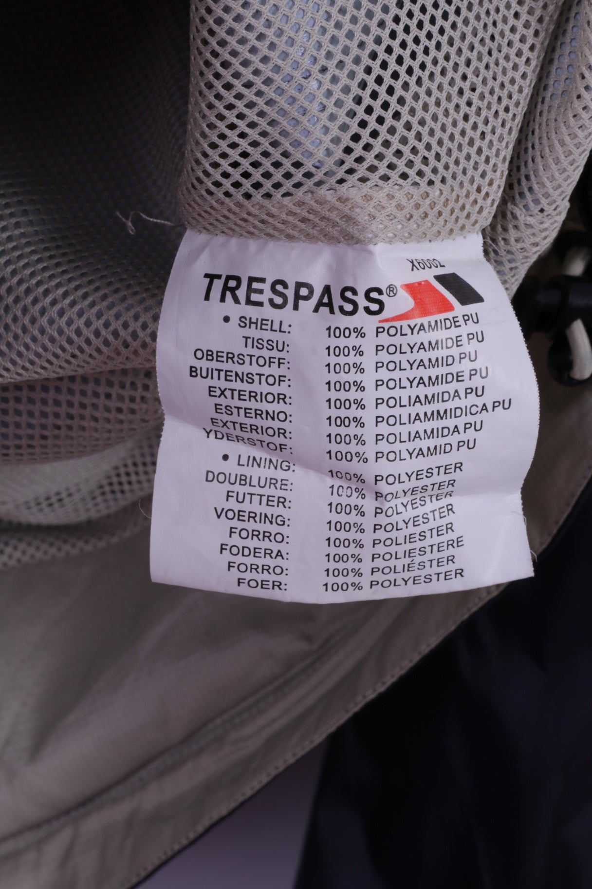 Trespass Giacca da donna L Giacca in nylon blu scuro impermeabile Adventure Outdoor con cappuccio