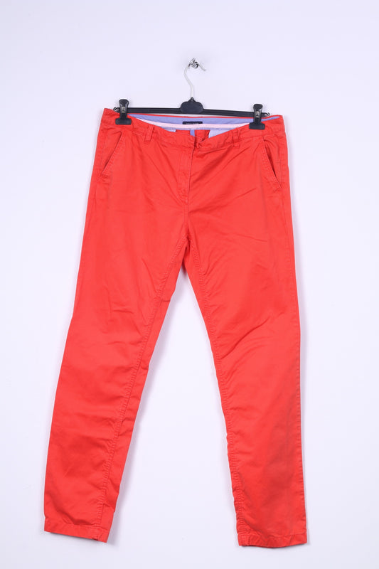 Tommy Hilfiger Uomo 14 34 Pantaloni casual Pantaloni leggeri in cotone arancione Vestibilità regolare