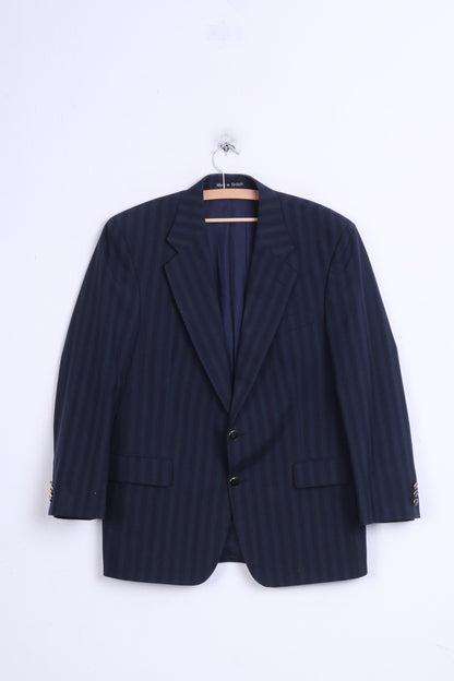 Dino Valente Mens 36 Blazer Jacket Wool Dark Grey Single Breasted Vintage - RetrospectClothes
