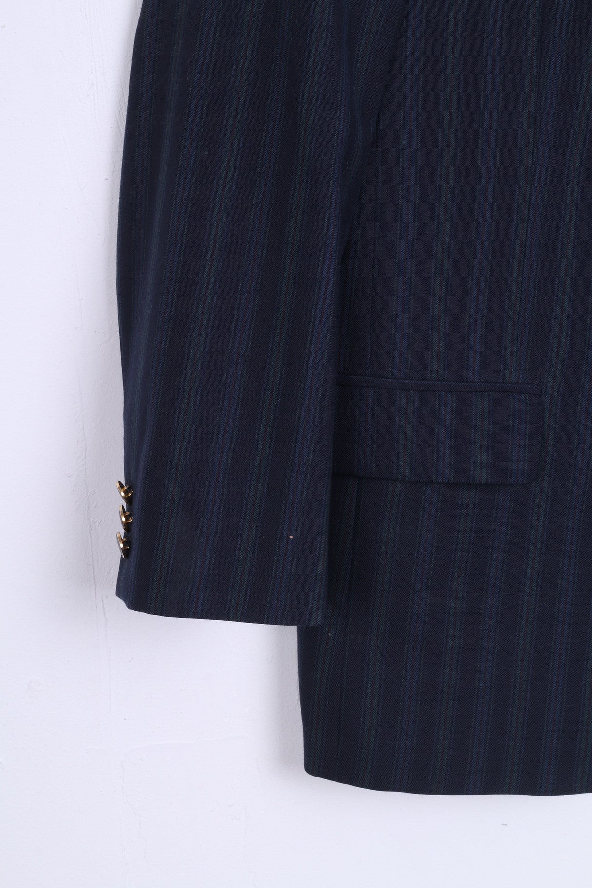 Dino Valente Mens 36 Blazer Jacket Wool Dark Grey Single Breasted Vintage - RetrospectClothes