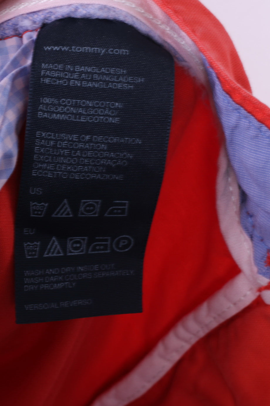 Tommy Hilfiger Mens 14 34 Casual Pants Orange Cotton Lightweight Pants Regular Fit