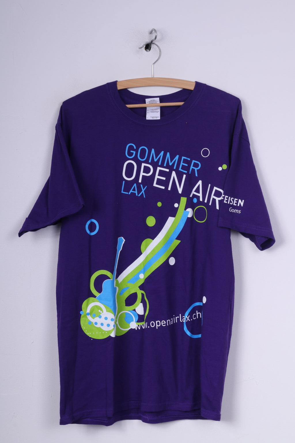 Gildan Ultra Cotton T-shirt da uomo L con grafica girocollo in cotone viola 