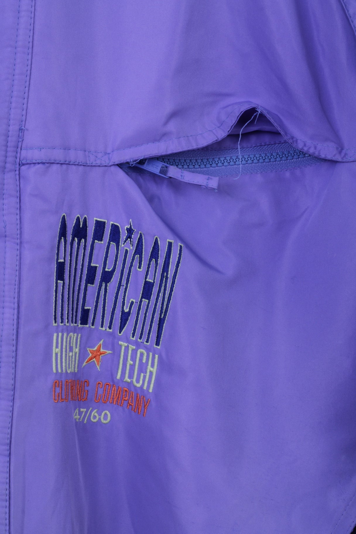 American Clothing Company Mens S Jacket Purple High Tech Full Zipper Hooded Retro Top