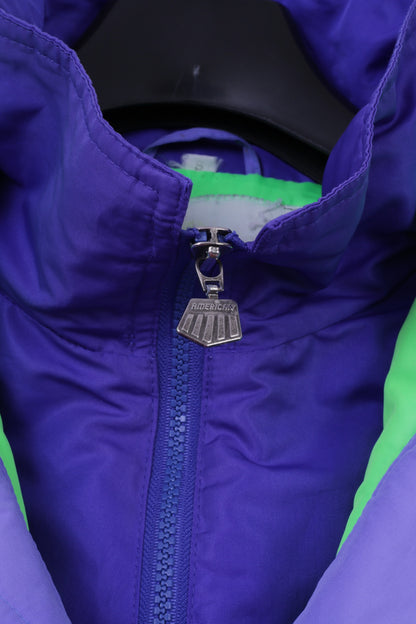 American Clothing Company Veste S pour homme Violet High Tech Fermeture éclair complète Haut rétro à capuche