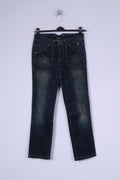 PULZ Jeans Pantalon Jeans W27 L32 Femme Vert Foncé Denim