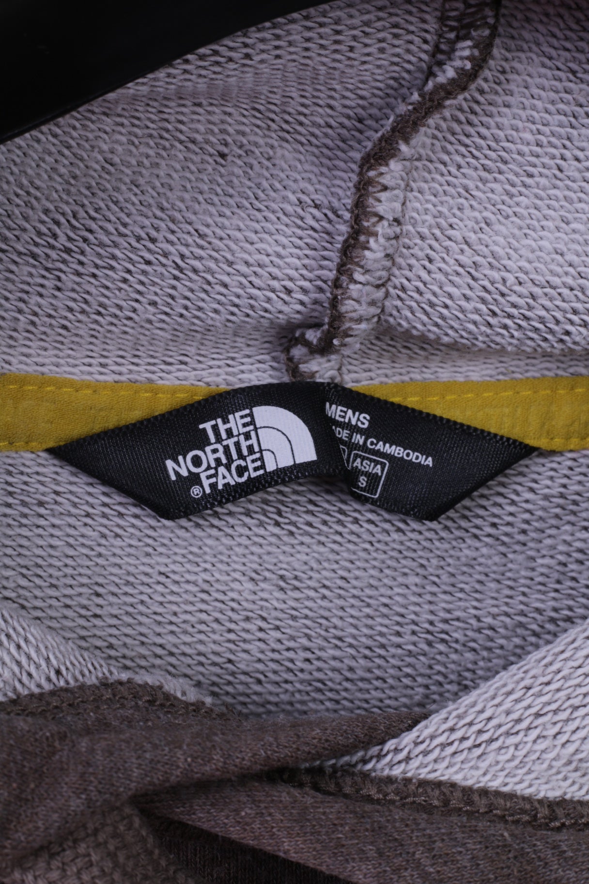 The North Face Mens XS Sweatshirt Brown Cotton Graphic Logo Kangaroo Pocket Hoodie