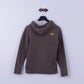 The North Face Mens XS Sweatshirt Brown Cotton Graphic Logo Kangaroo Pocket Hoodie