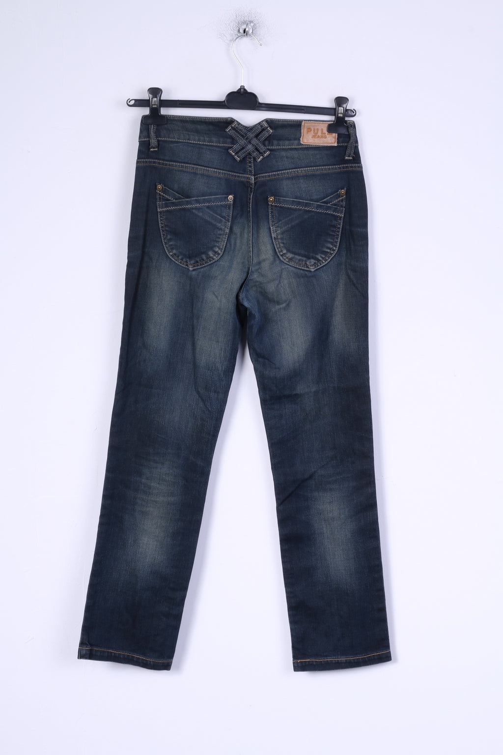 PULZ Jeans Pantalon Jeans W27 L32 Femme Vert Foncé Denim