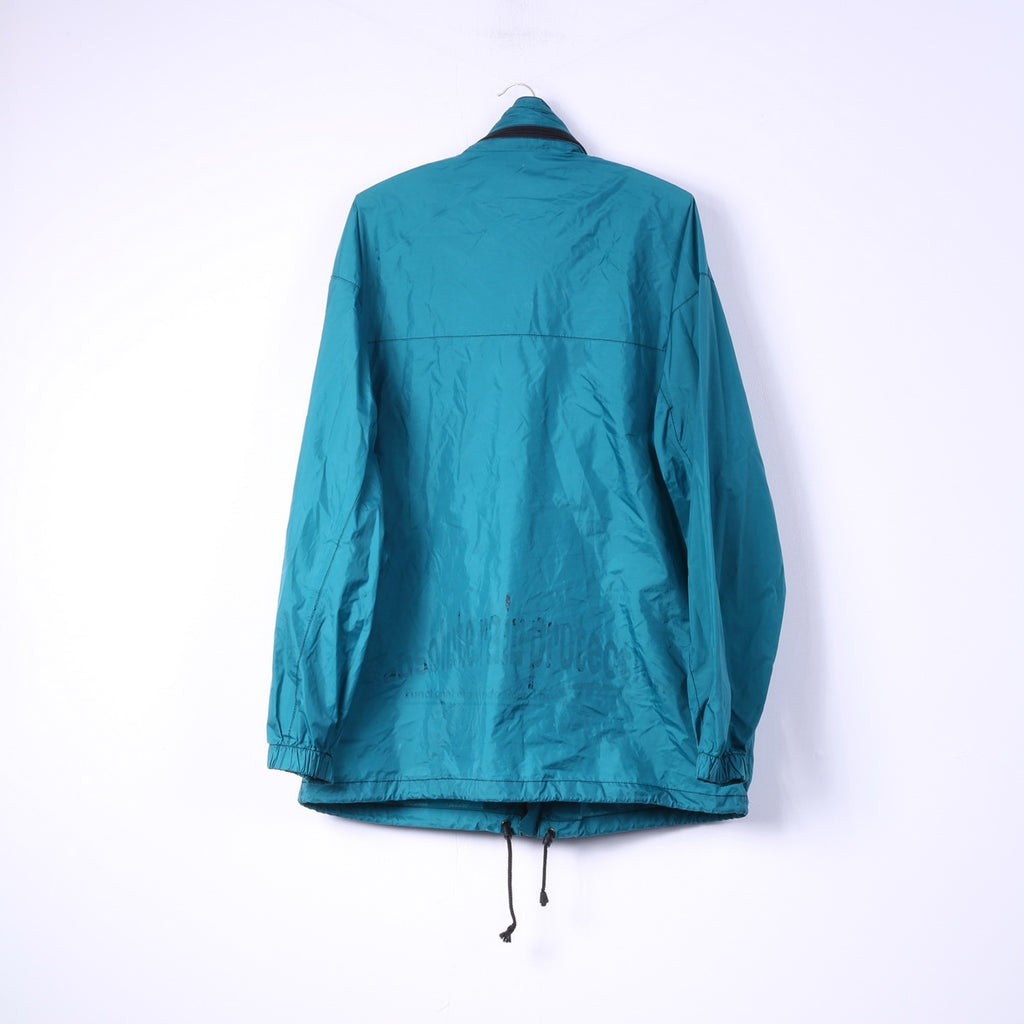 Absolute Rain Protection par Elho Men L Jacket Vert Zip Up vintage 90s Hidden Hood Top