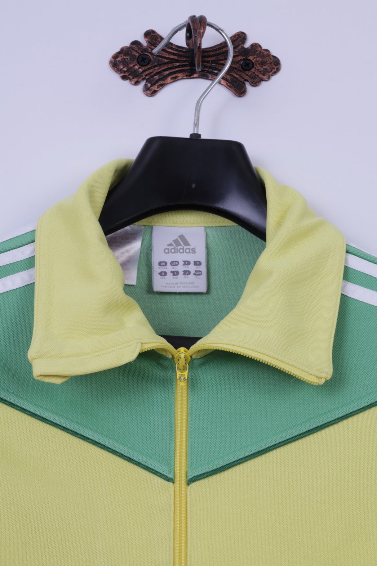 Felpa Adidas da ragazza 14 anni 164, felpa gialla con zip e 3 strisce, unisex
