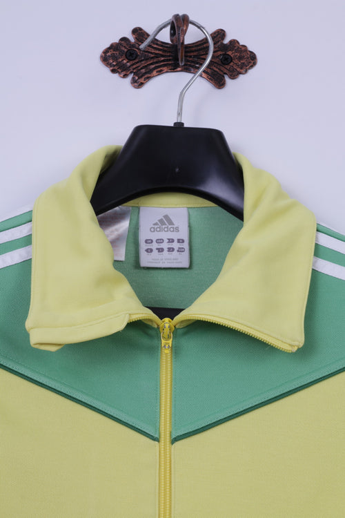 Adidas Filles 14 Âge 164 Sweat Jaune Zip Up 3 Stripe Track Top Unisexe