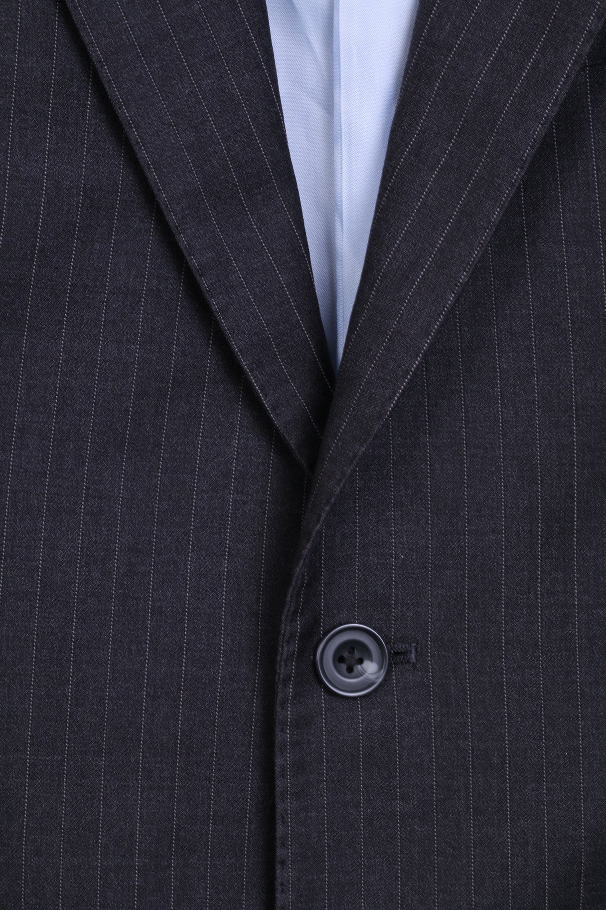 T.M.Lewin Mens 38R M Jacket Blazer Merino Wool Dark Grey Striped - RetrospectClothes