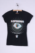 Gildan Ring Spun Womens S T-Shirt Graphique Noir Coton Lépreux Manches Courtes Top Bande Métallique 
