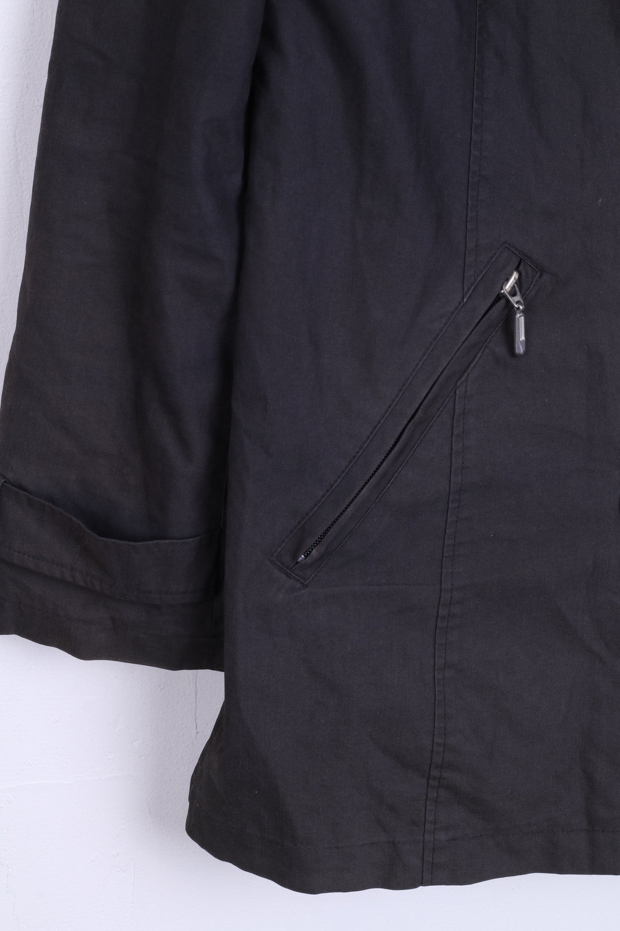 DAMO Womens 12 L Jacket Cotton Dark Grey Double Breasted - RetrospectClothes