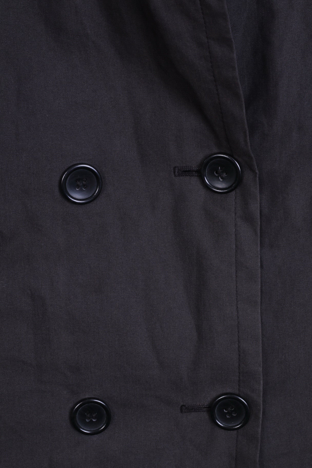 DAMO Womens 12 L Jacket Cotton Dark Grey Double Breasted - RetrospectClothes