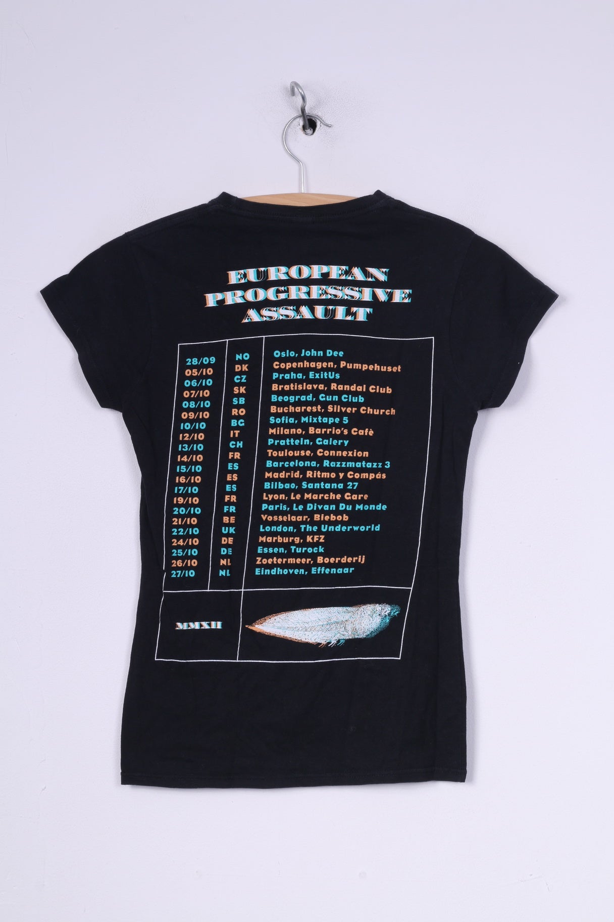 Gildan Ring Spun Womens S T-Shirt Graphique Noir Coton Lépreux Manches Courtes Top Bande Métallique 