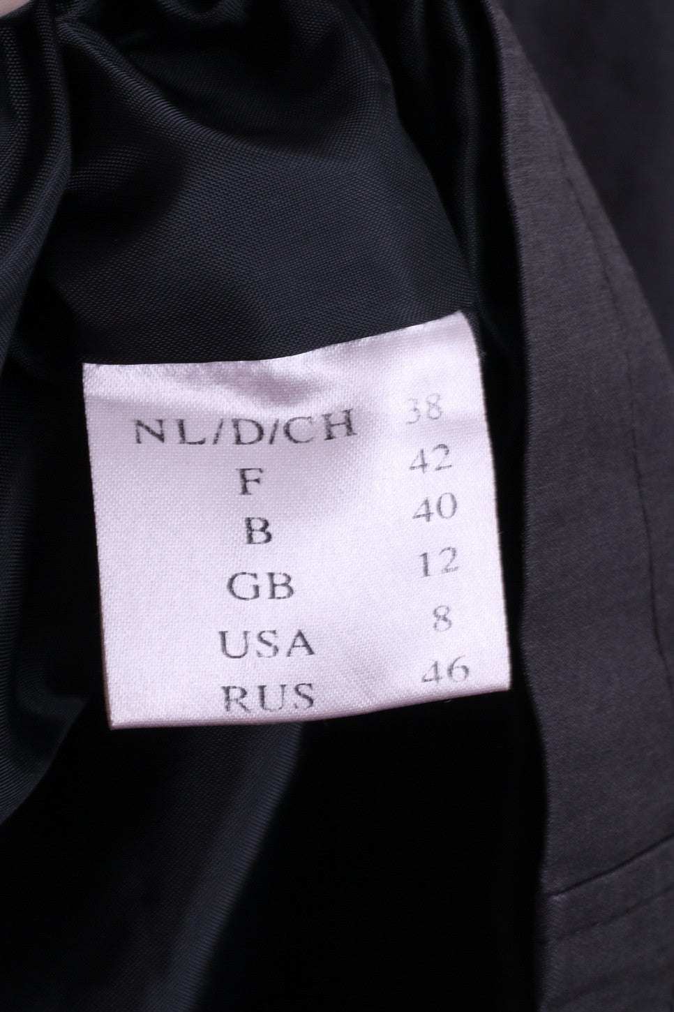 DAMO Womens 12 L Jacket Cotton Dark Grey Double Breasted - RetrospectClothes