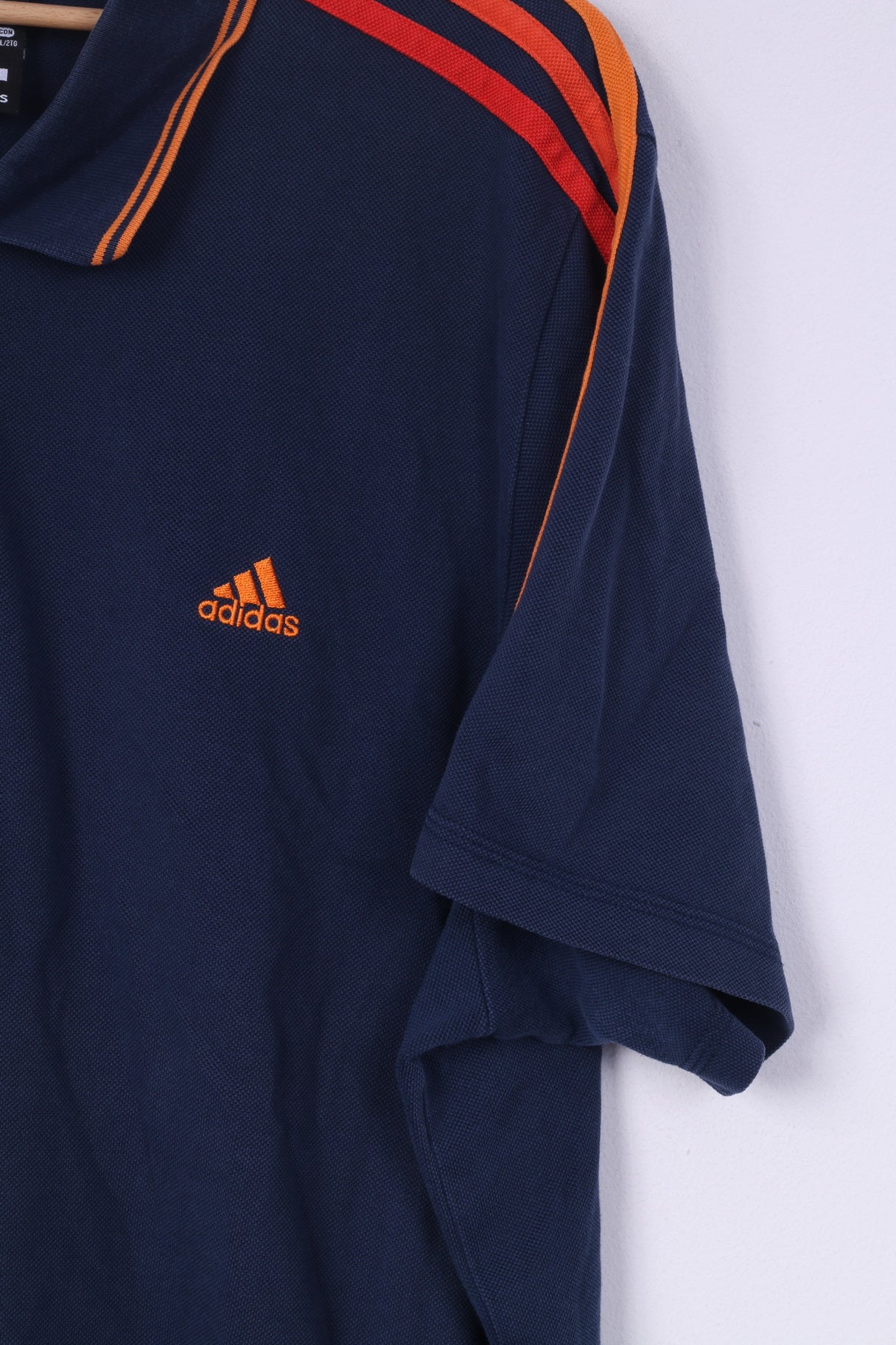 Adidas Polo à manches courtes pour homme 2XL avec 3 rayures Bleu marine 