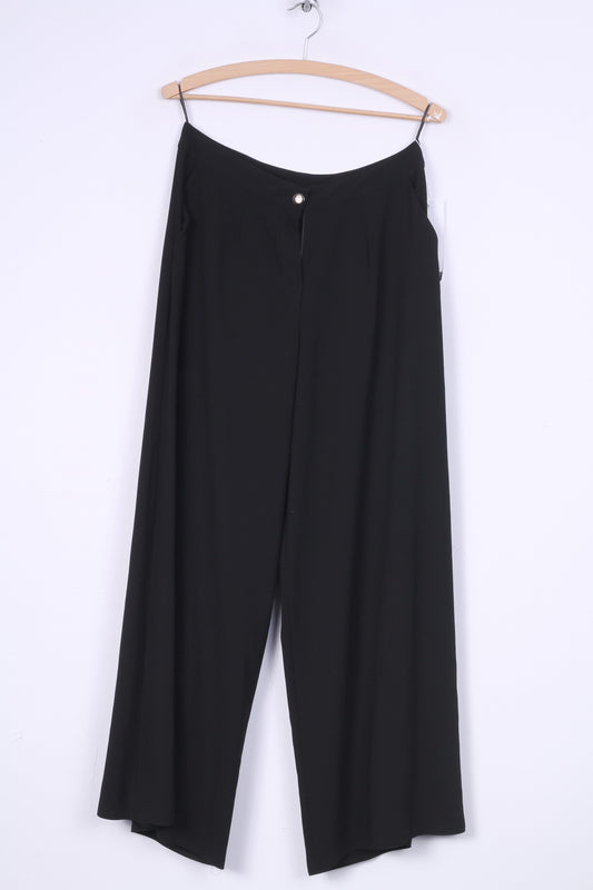 Nouveau Ecmell femme 40 pantalon Elagant jambe large noir taille haute pantalon