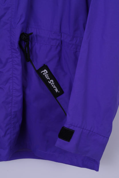 Peter Storm Mens M Rain Jacket Purple Nylon Tactel Zip Up Hooded Outdoor Top