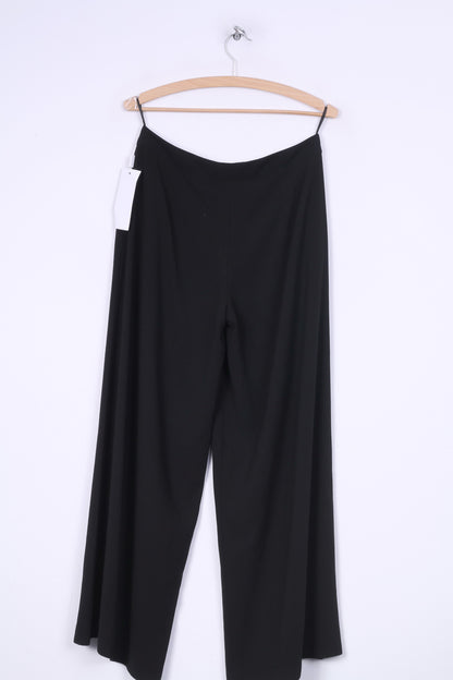 Nouveau Ecmell femme 40 pantalon Elagant jambe large noir taille haute pantalon