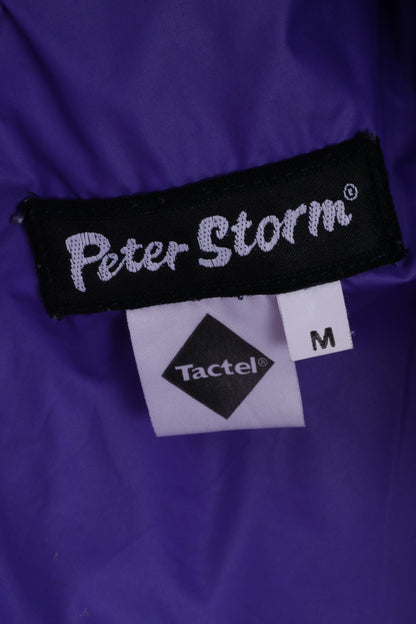 Peter Storm Giacca antipioggia da uomo M Viola Nylon Tactel Zip Up con cappuccio Top da esterno