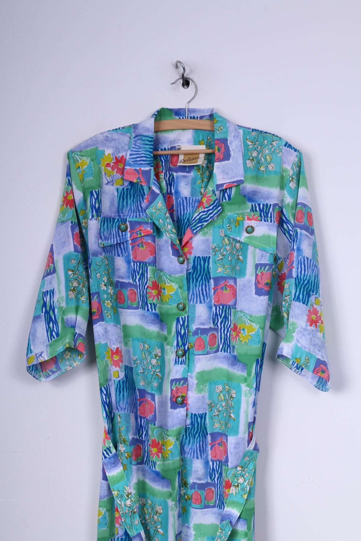 Esclusivo By Aretex Abito lungo da donna 50 2XL a maniche corte con stampa floreale 