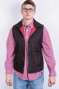 Mens M/L Waistcoat Black Red Sleeveless Bodywarmer Reversible - RetrospectClothes