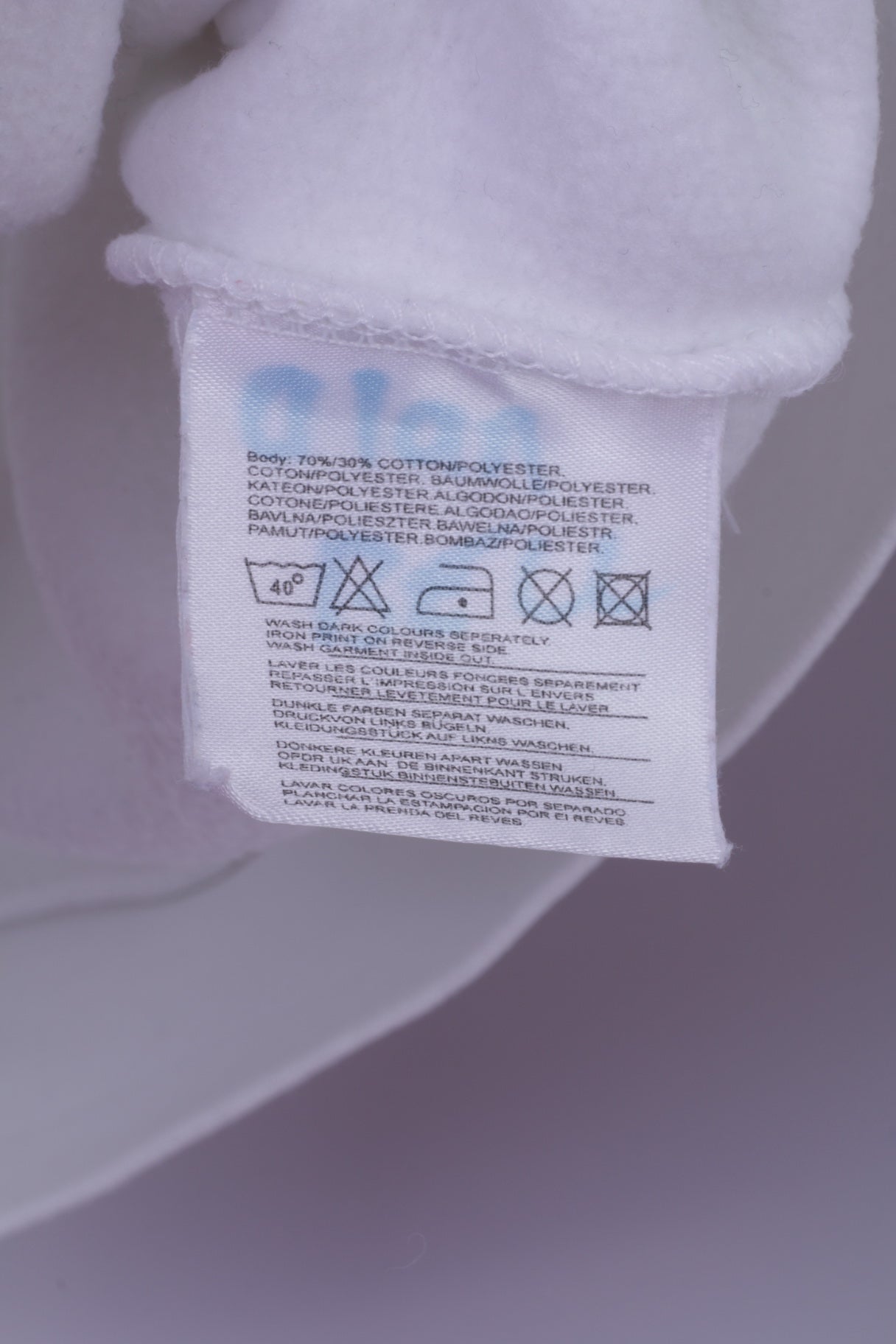 Felpa XL da donna Xplicits Industries Top grafico con cappuccio in misto cotone bianco