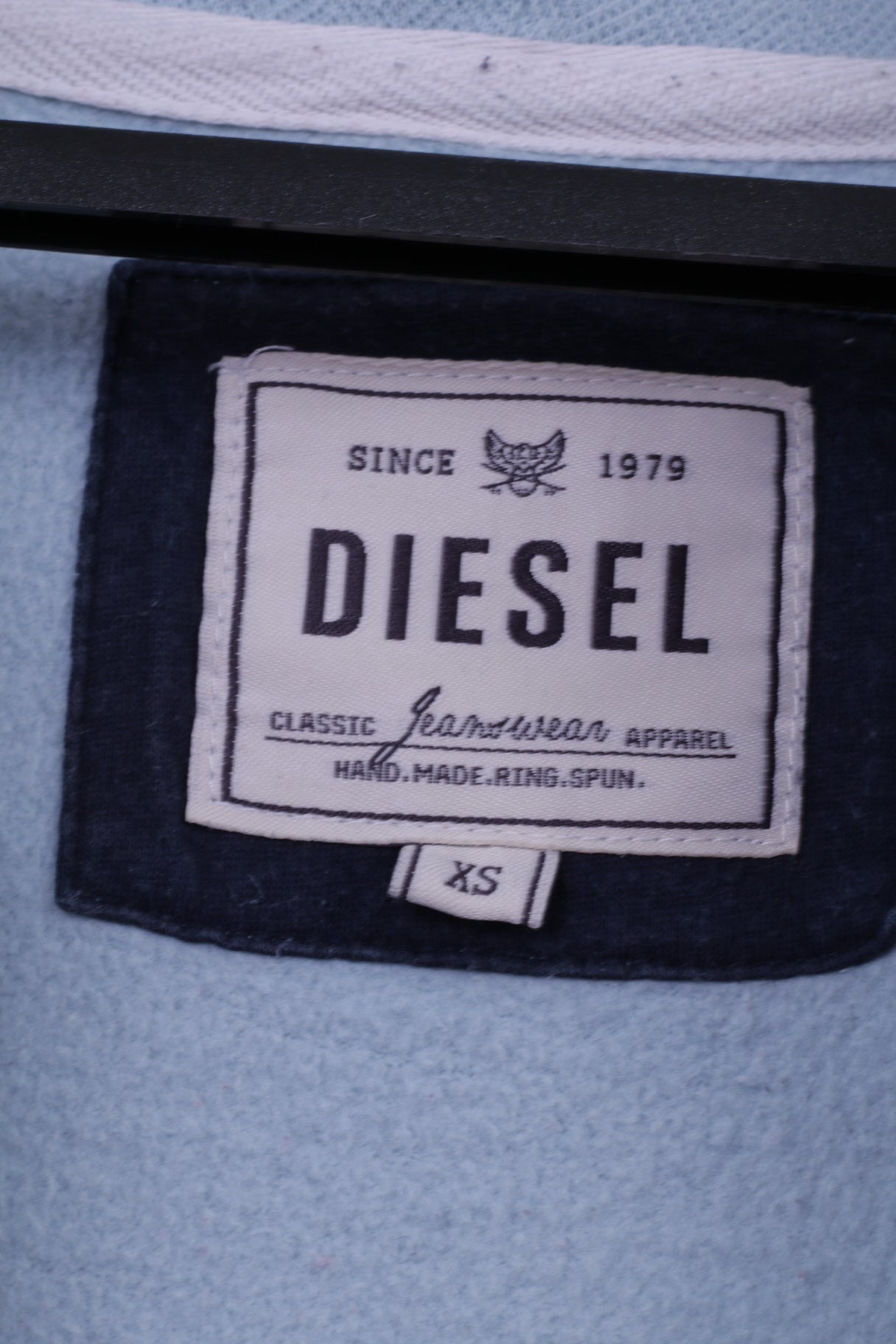 Diesel Womens XS Sweatshirt Menthe Coton Fermeture Éclair Complète À Capuche Vintage Ath Dept Top