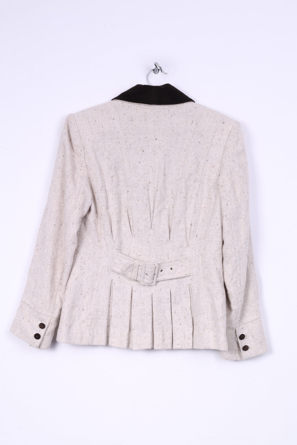 Together Womens 10 36 S Blazer Cream Spalline monopetto con coda posteriore Vinatge 