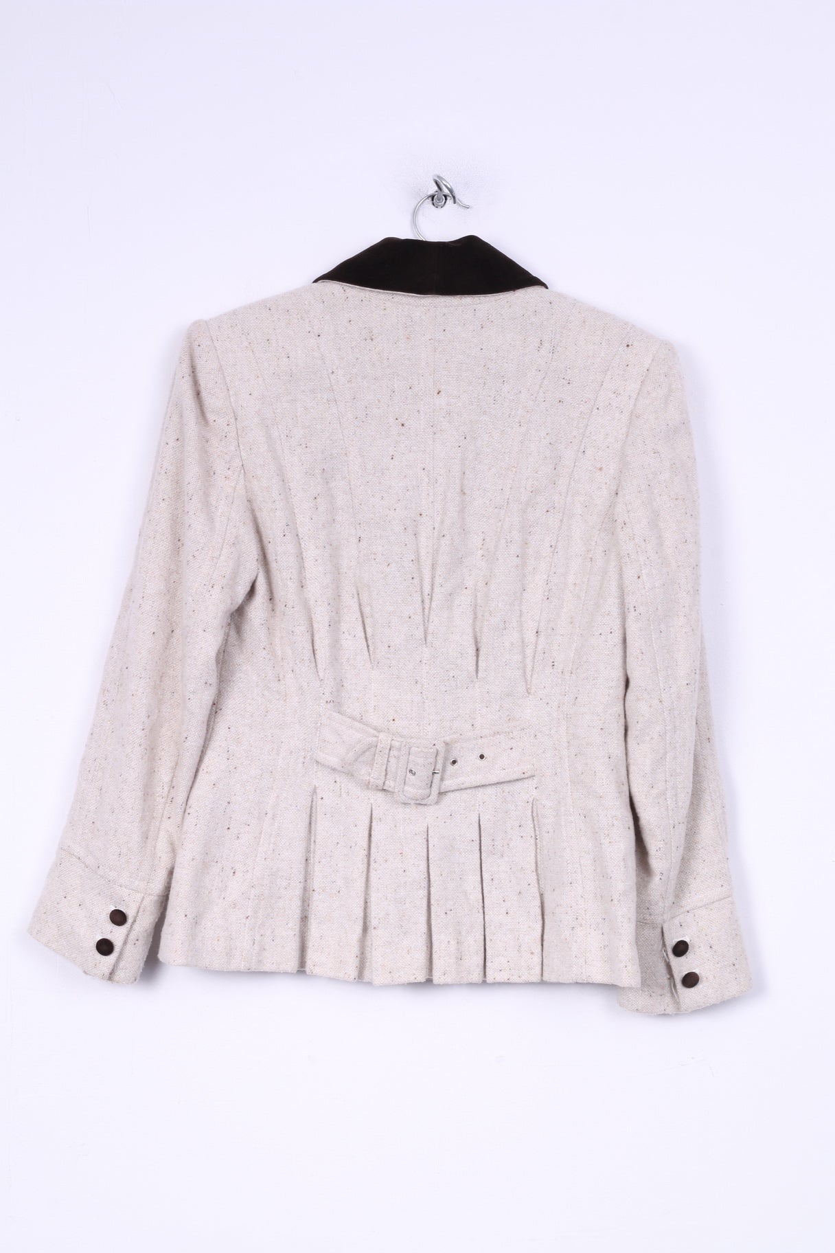 Together Womens 10 36 S Blazer Cream Spalline monopetto con coda posteriore Vinatge 