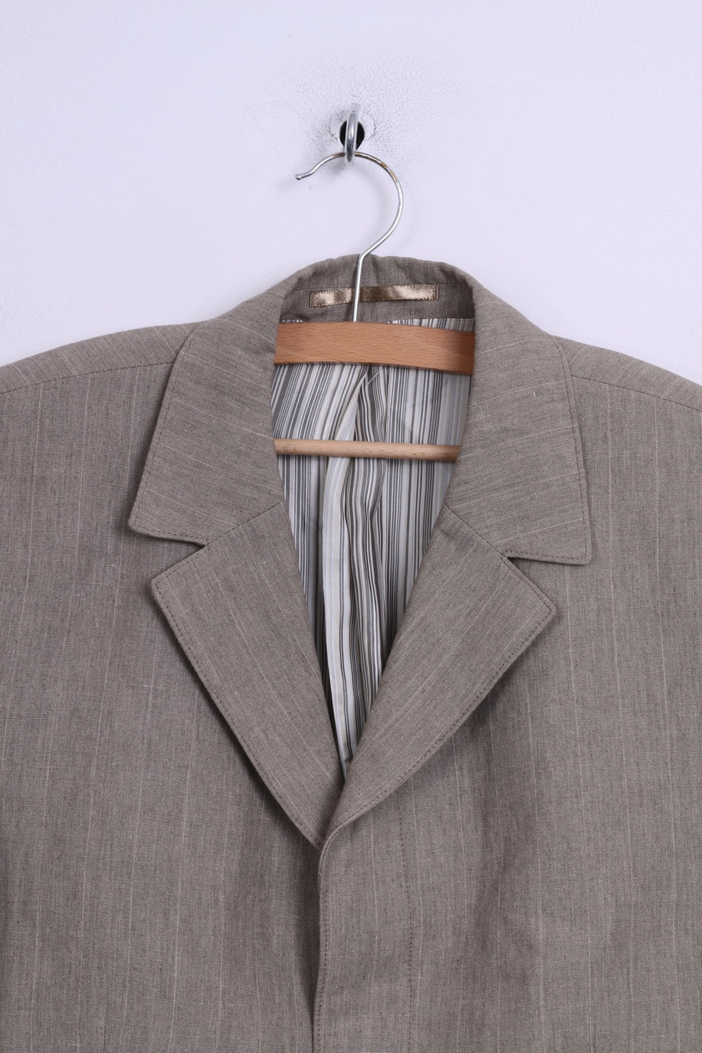 Giacca da uomo River Island 38 M Blazer in misto lino Beige monopetto