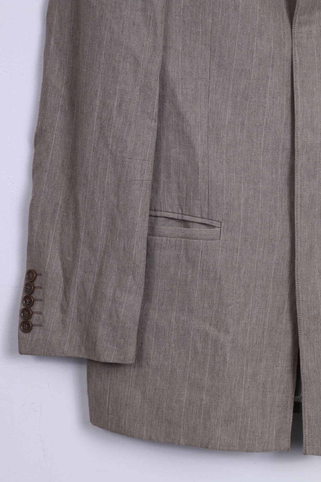 Giacca da uomo River Island 38 M Blazer in misto lino Beige monopetto