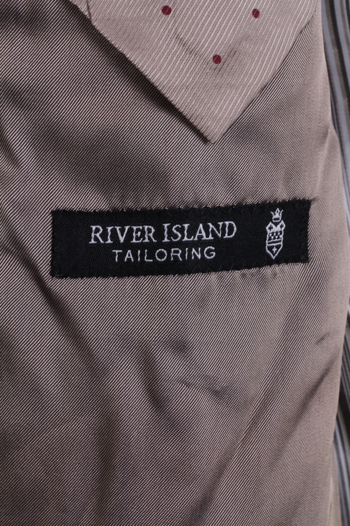 River Island Mens 38 M Blazer Linen Blend Jacket Beige Single Breasted