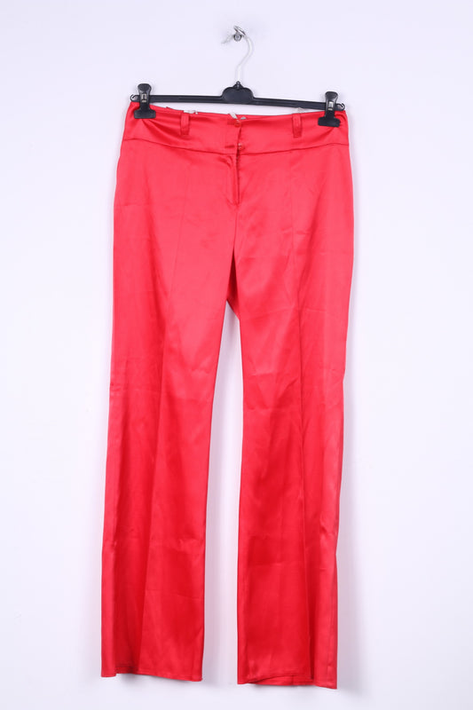 Lew -Sek Womens 42 L Elagant Trousers Shinny Red Straight Leg Pants