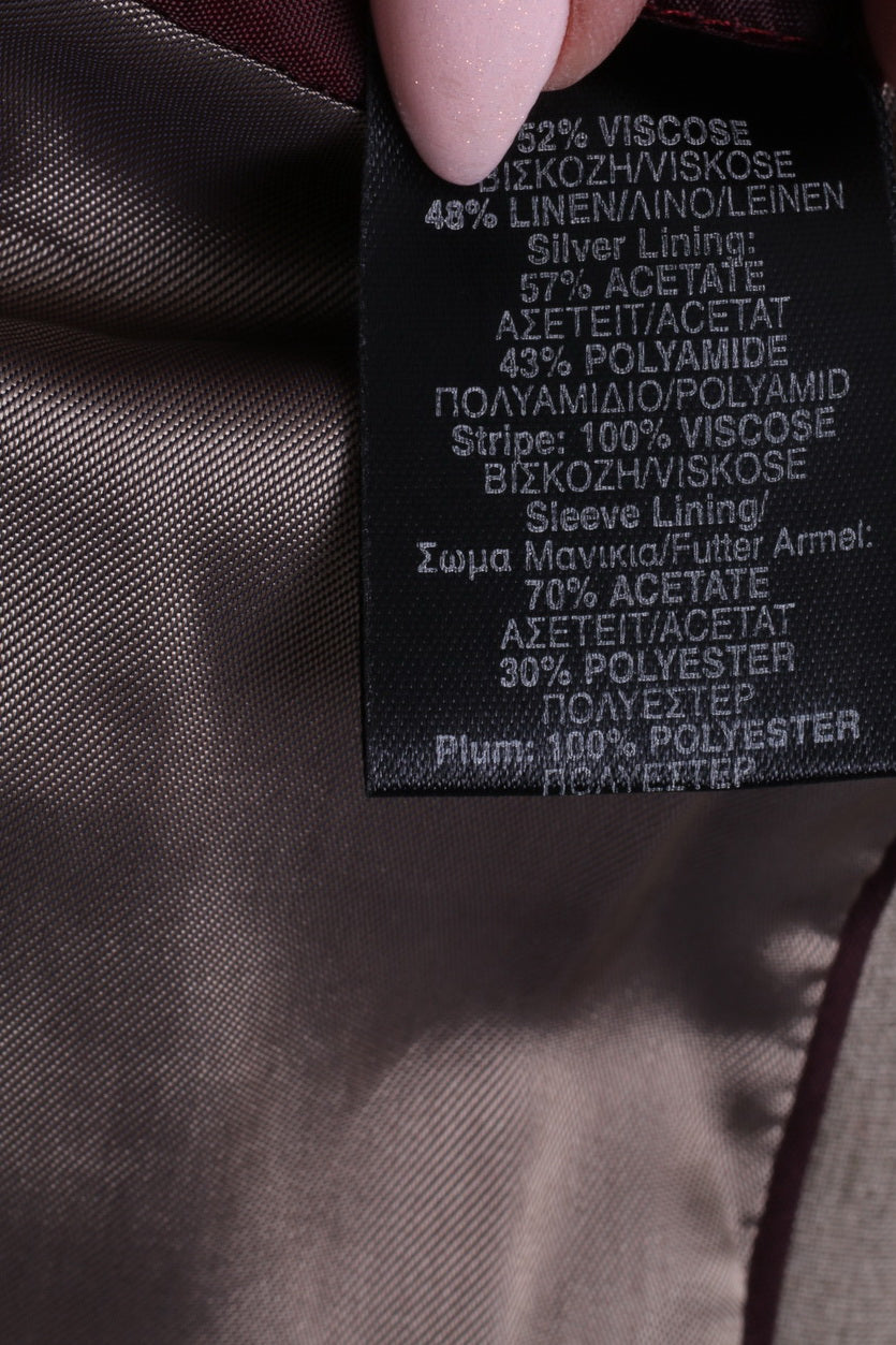 Giacca da uomo River Island 38 M Blazer in misto lino Beige monopetto