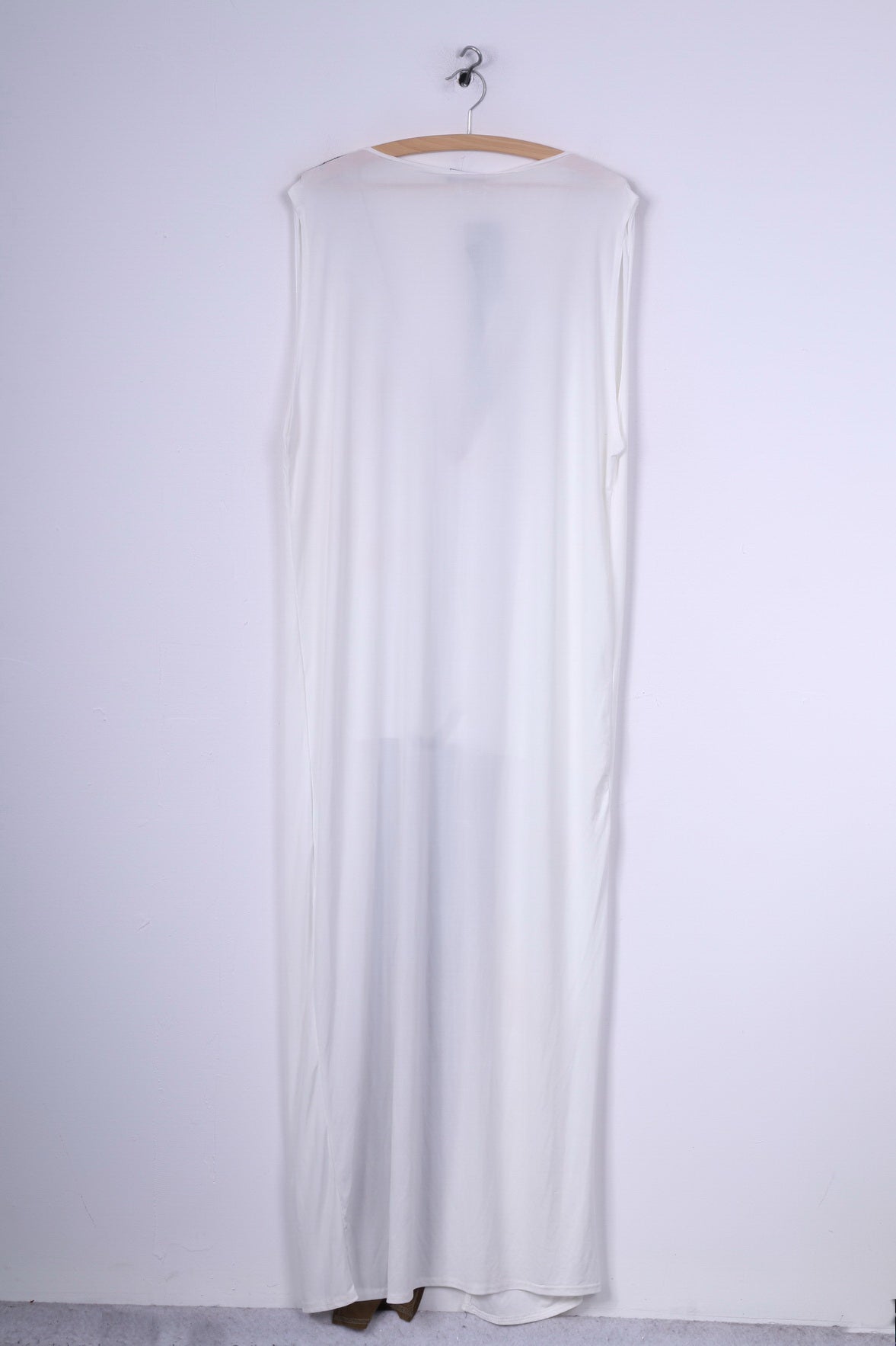 New Pretty little thing Womens 14 XL Dress Maya Cream Belted Maxi Sleeveless V Neck