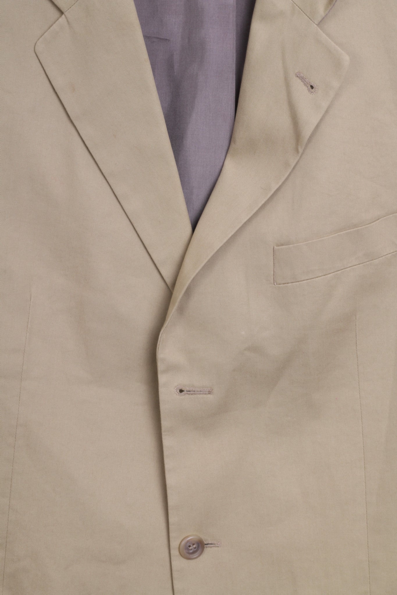 Bonomi Mens 98 L Blazer Jacket Top Suit Beige Single Breasted Cotton - RetrospectClothes