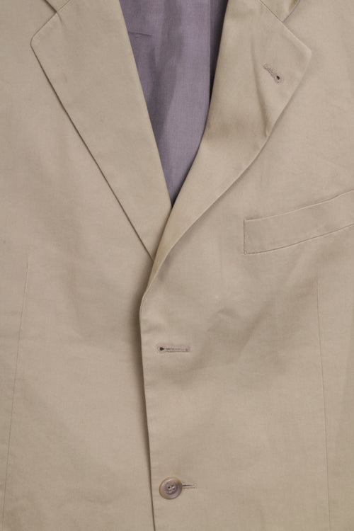 Bonomi Mens 98 L Blazer Jacket Top Suit Beige Single Breasted Cotton - RetrospectClothes