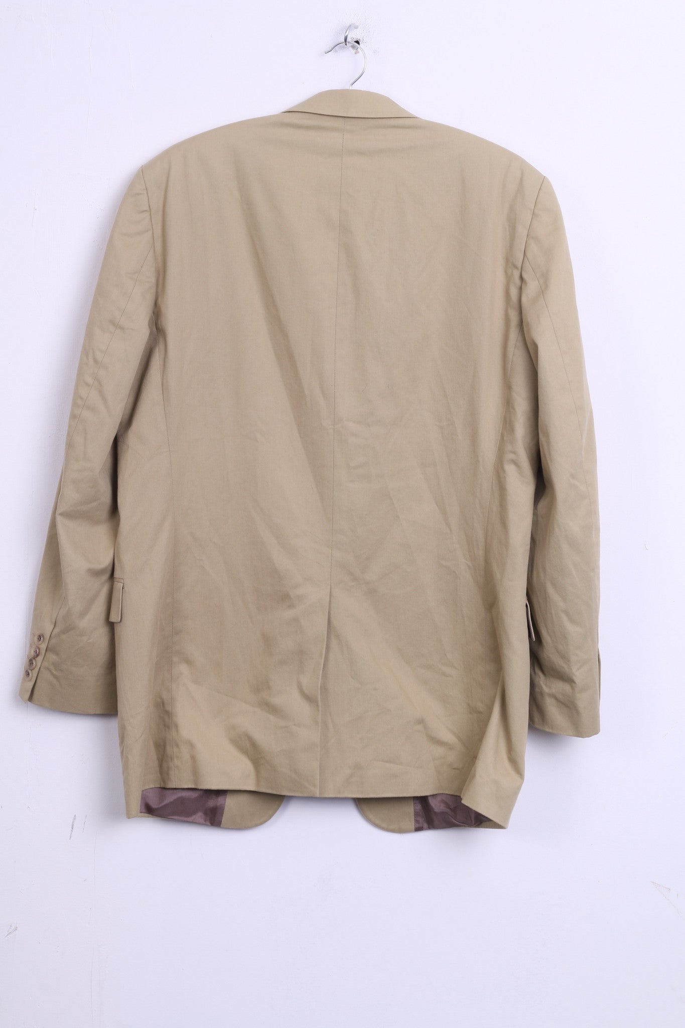 Bonomi Mens 98 L Blazer Jacket Top Suit Beige Single Breasted Cotton - RetrospectClothes