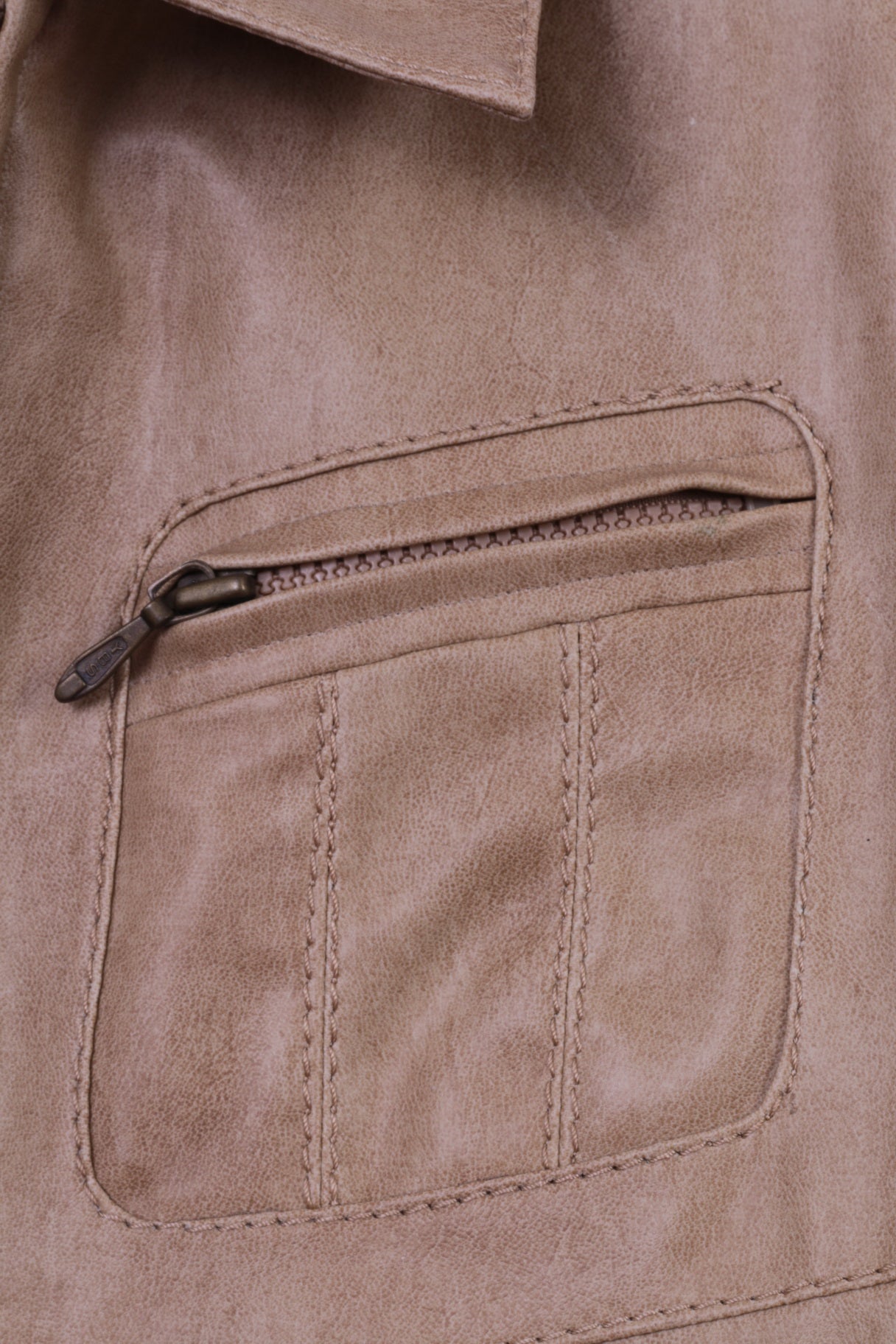 Pina Colada Womens 38 S Jacket Beige PVC Scandinavian Design Zip Up Top