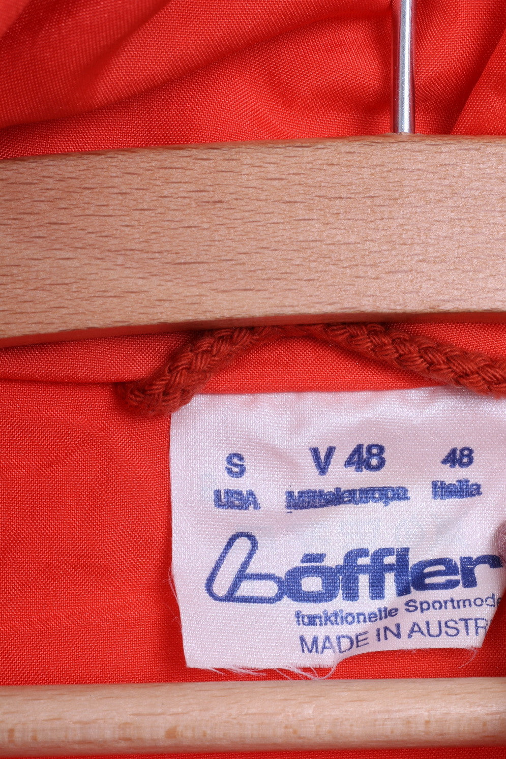 Loffler Mens 48 S Jacket Anorak Orange Nylon Waterproof Kangaroo Pocket Hood - RetrospectClothes