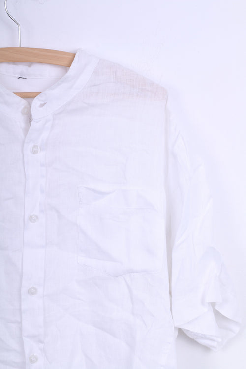 Angelo Litrico C&amp;A Chemise décontractée XL pour homme Blanc à manches courtes