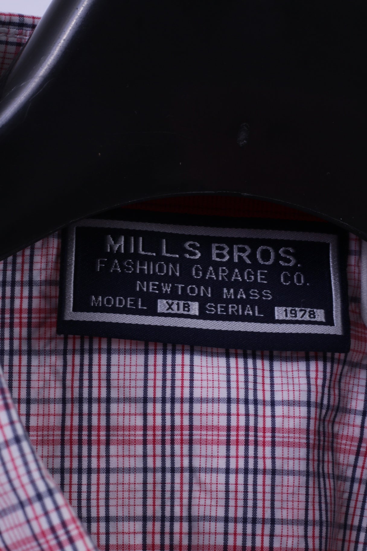 Mills Brothers Chemise décontractée pour homme XL (M) à carreaux rouges en coton X18 vintage à manches courtes