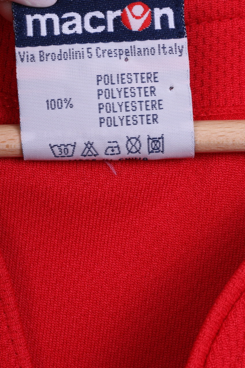 Maglia XL da uomo Macron Rugby York College 15 Jersey rossa con scollo a V