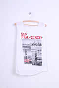 PIMKIE Femme Top Sans Manches Blanc San Francisco Graphic